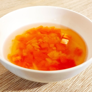 お酢が決め手☆トマトと玉ねぎのさっぱりスープ